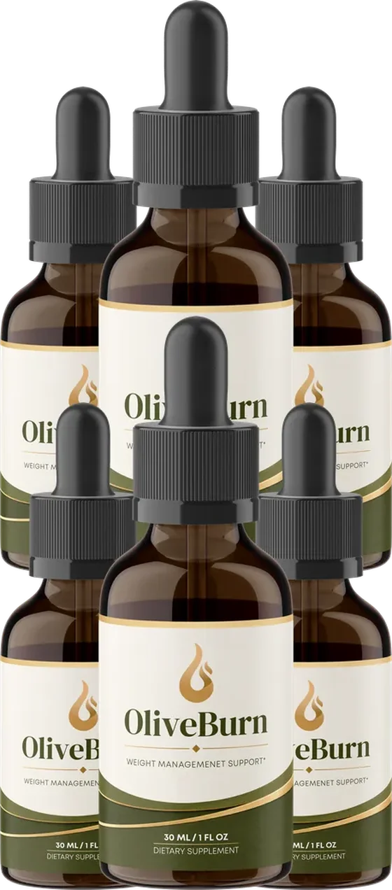 Six OliveBurn dropper bottles